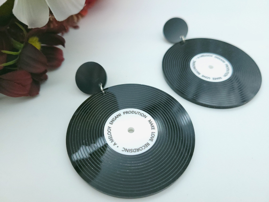 Schallplatten Ohrhänger mit Stecker